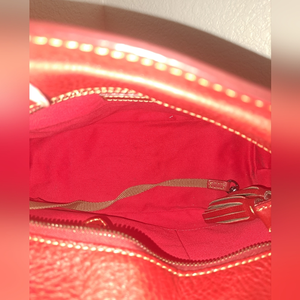 Dooney & Bourke Red Quilted Leather Shoulder Bag - Picture 7 of 13